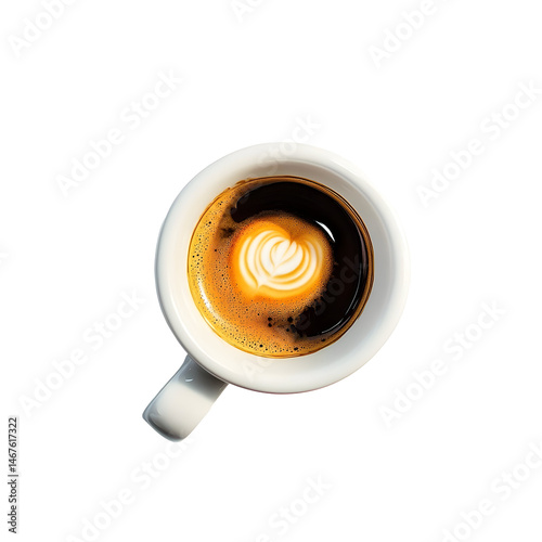 Espresso with heart latte art