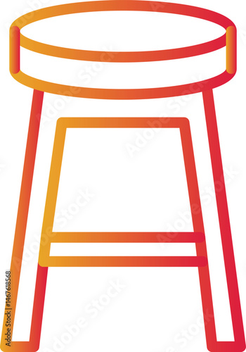 Counter Stool Color gradient illustration vector icon 
