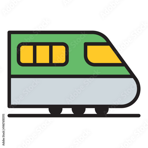 High speed train side view icon
