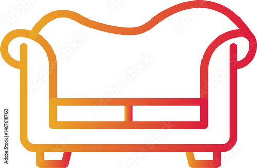Daybed Color gradient illustration vector icon 
