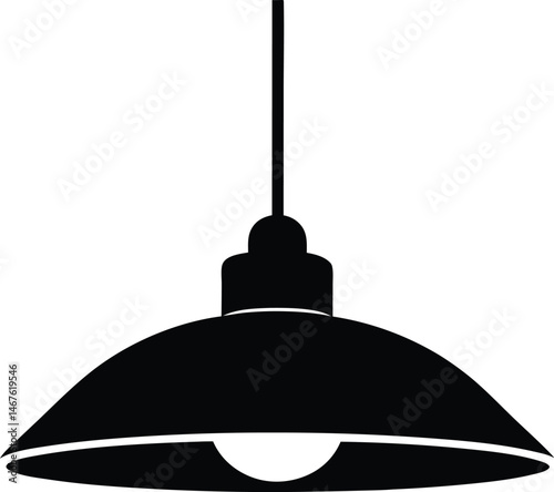 Hanging pendant light silhouette,lighting home decor illustration silhouette