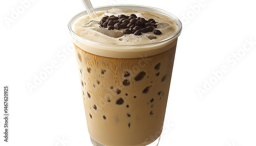 Iced coffee drink with chocolate sprinkles
