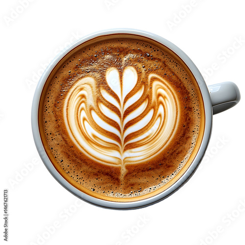 Latte art coffee beverage image