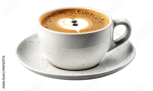 Latte art coffee cup
