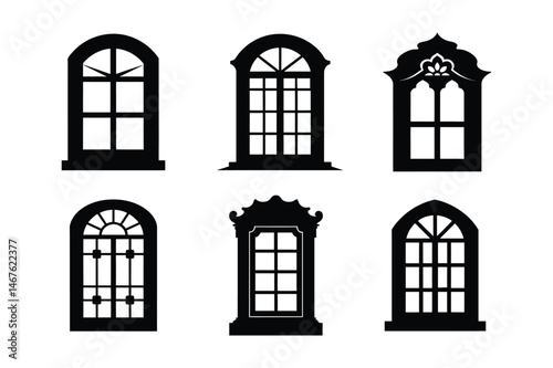 window Silhouette Vector illustration, window Silhouette bundle
