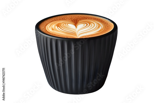 Latte art in modern mug