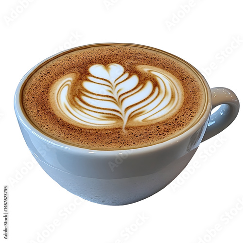 Latte art in white cup