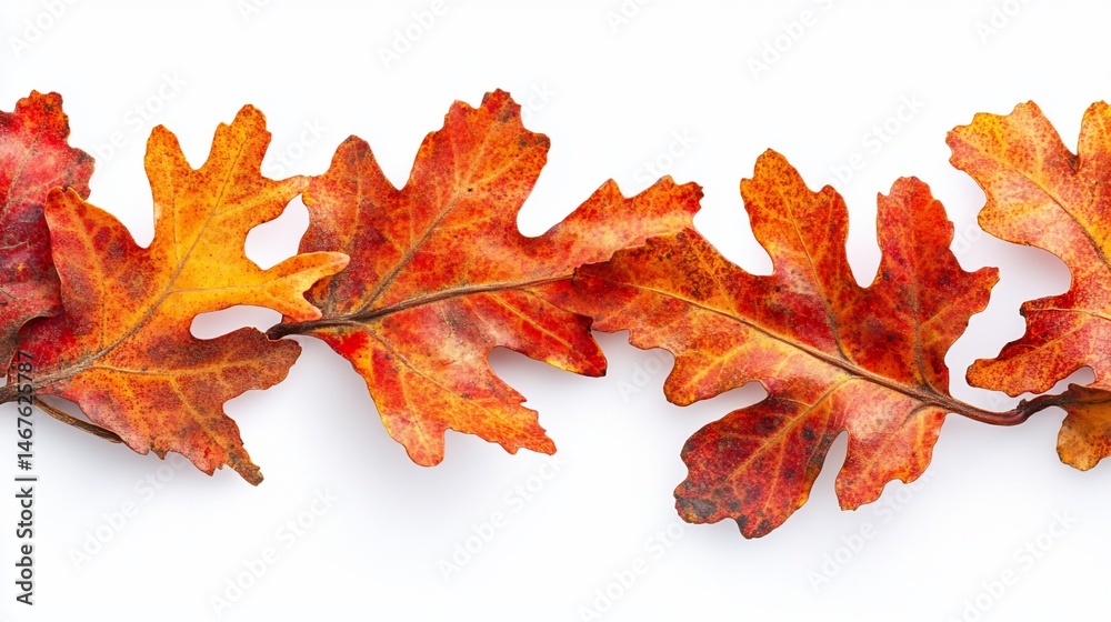 Vibrant Autumn Leaves Displaying Seasonal Transition on a Clean White Backdrop Vibrant Autumn Leaves Displaying Seasonal Transition on a Clean White Backdrop