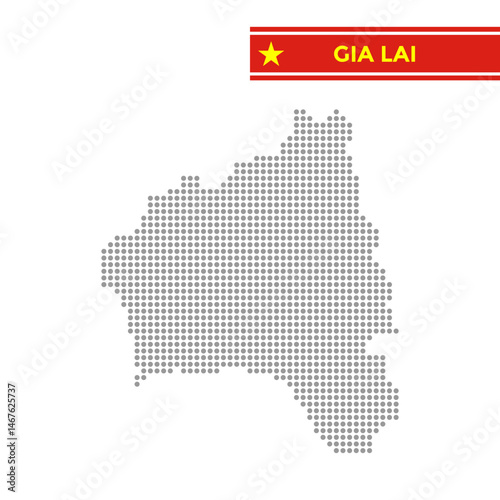 Dotted map of Gia Lai Province in Vietnam photo