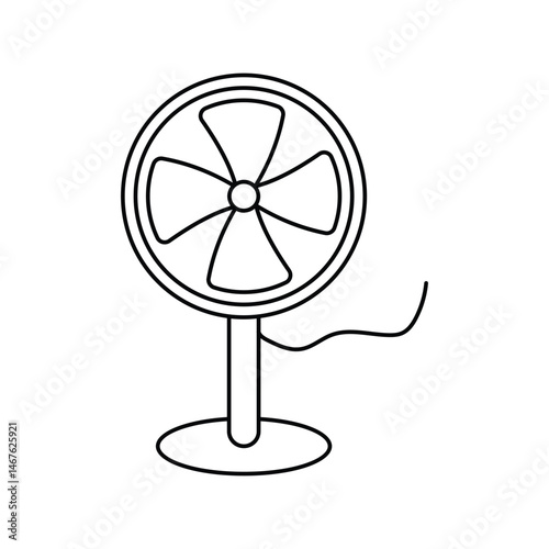 fan line icon with white background vector stock illustration