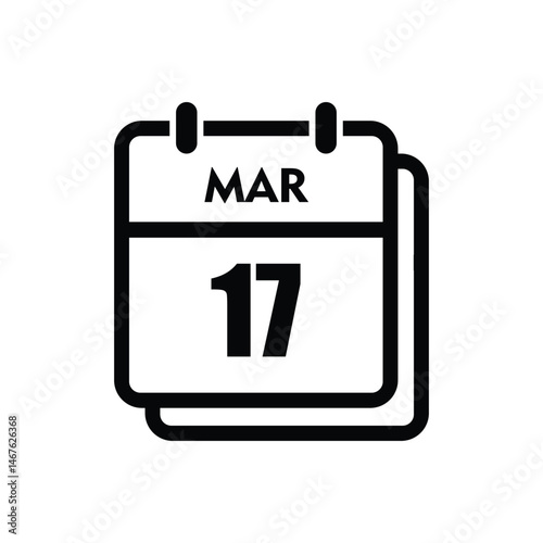 calender icon, 17 march icon with white background