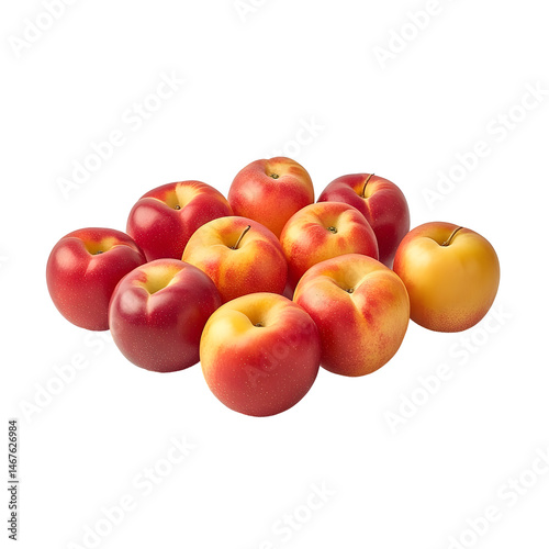 Red and yellow apples cluster