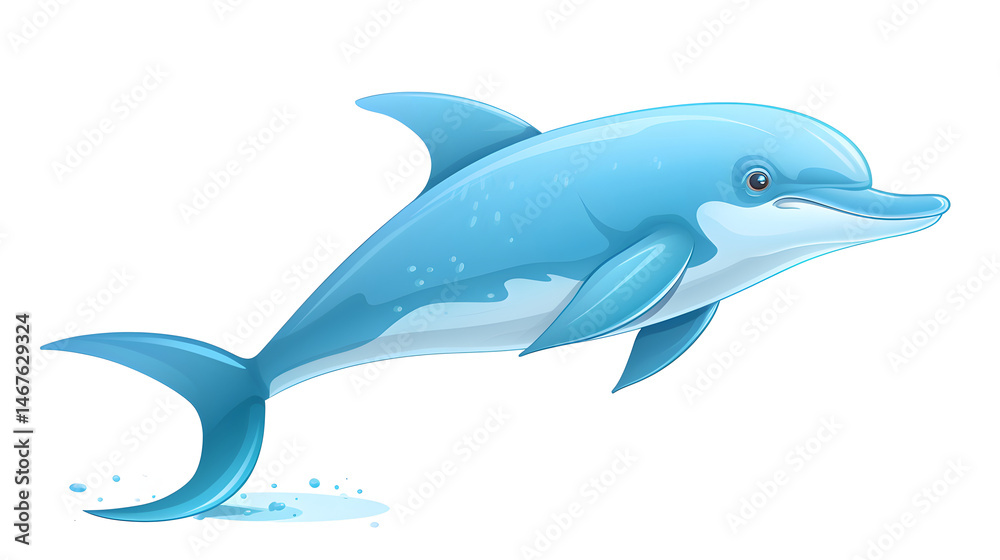 Obraz premium Colorful Dolphin Fish Cartoon Vector Illustration for Design Projects