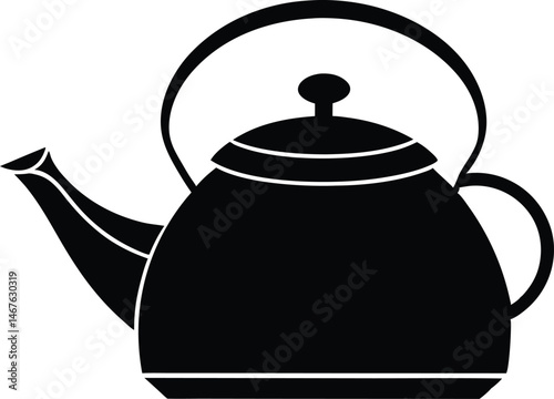 Kettle silhouette  vector,tea pot vector illustration