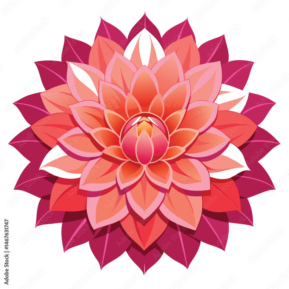 Fototapeta premium Hand Drawn Dahlia Illustration