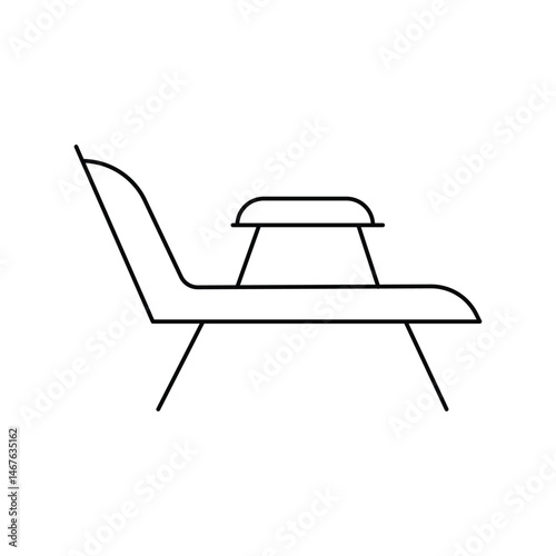 lounge chair line icon with white background vector stock illustration