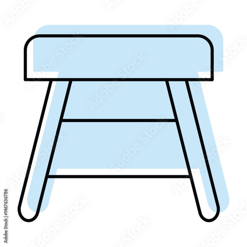 Bar Stool color shadow thinline icon, vector, pixel perfect, illustrator file 
