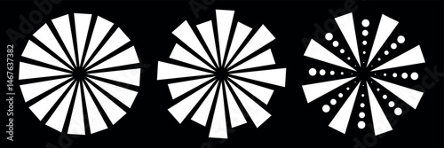 Halftone circular spiral, Circular dotted isolated on the background. Halftone design.Halftone circle dots, Vector design element for various purposes. Fireworks design element Radial sunset beams....