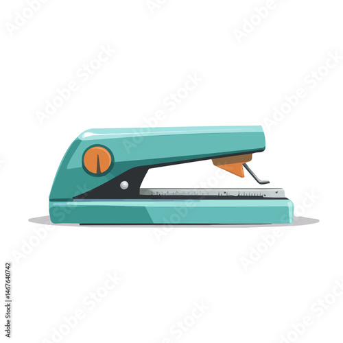 Flat vector Stapler, minimalist design, isolated on a white background.