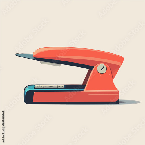 Stapler Flat vector, minimalist design, isolated on a white background.