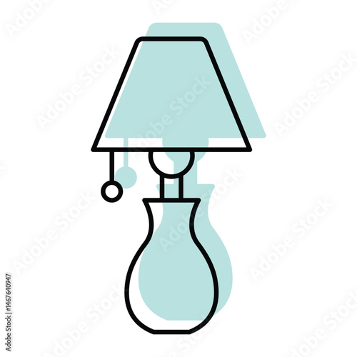 Light Lamp color shadow thinline icon, vector, pixel perfect, illustrator file 
