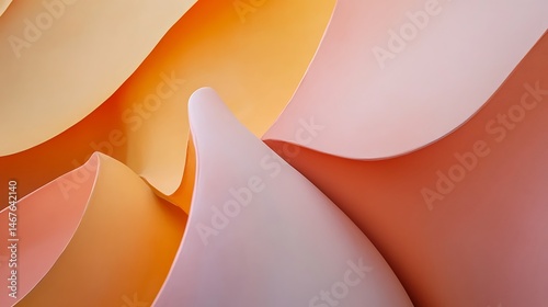 Abstract layered forms in soft pastel colors