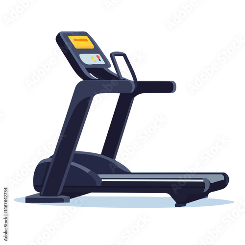 Flat vector Treadmill, minimalist design, isolated on a white background.