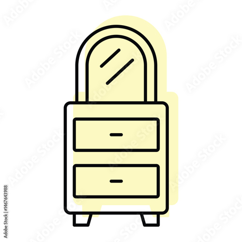Vanity color shadow thinline icon, vector, pixel perfect, illustrator file 
