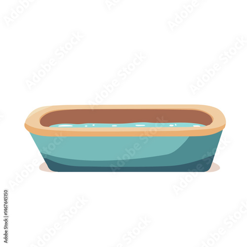 Water Trough Flat vector, minimalist design, isolated on a white background.
