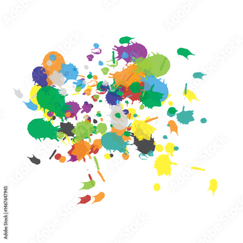 Paint splash colorful collection. Paint splatter illustration. Artistic ink splash