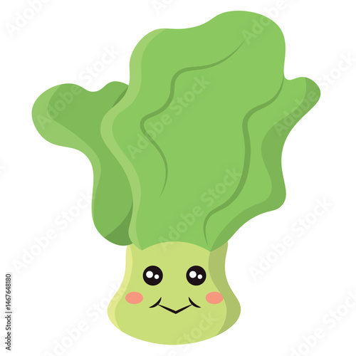Cartoon bok choy face. Vector