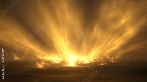 Golden sunrise bursting through clouds