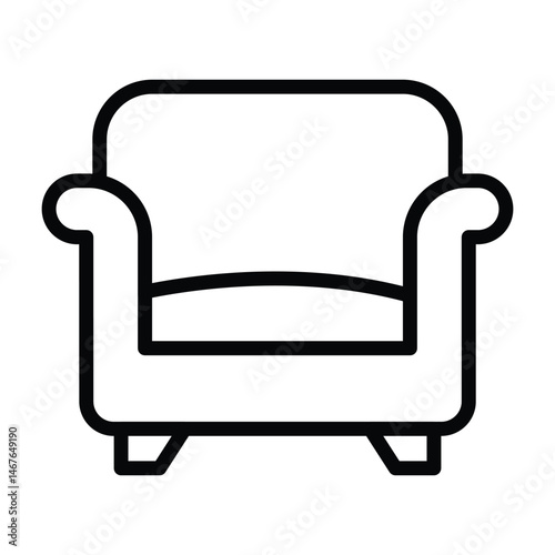 Armchair line icon, vector, pixel perfect, illustrator file 

