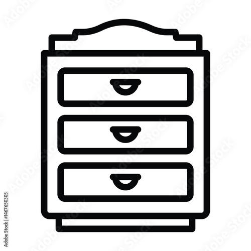 Chest Of Drawers line icon, vector, pixel perfect, illustrator file 
