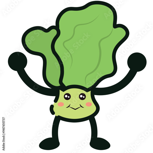 Cartoon bok choy face. Vector