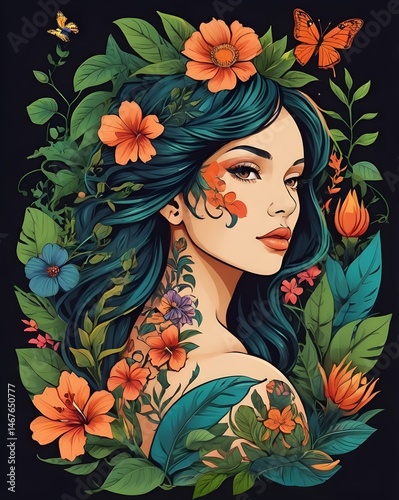 girl with flowers