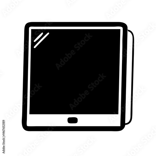 tablet silhouette on transparent background for web and graphic design