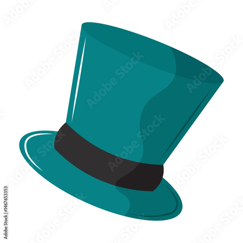 Classic teal top hat Vector