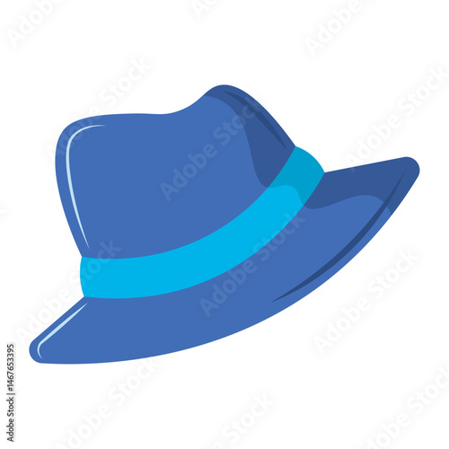 Blue fedora with band Vector
