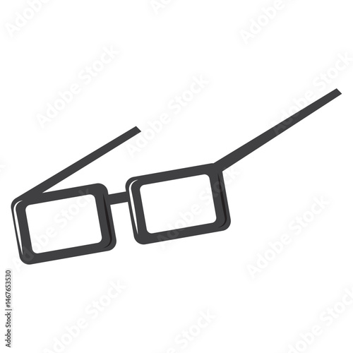 Square black eyeglasses Vector