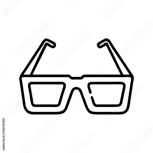 tiny rectangle glasses on transparent background for web and graphic design