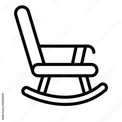 Rocking Chair line icon, vector, pixel perfect, illustrator file 
