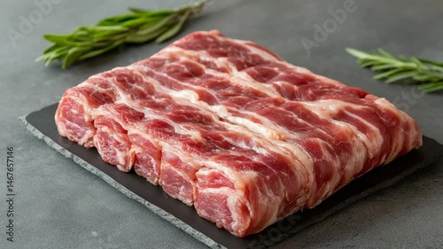 Delicious Raw Bacon Ready to Cook