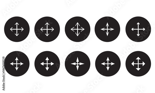 Four directions vector icon in thin line style. abstract arrows pointing in four directions vector illustration. 