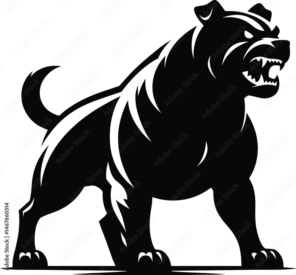 Fototapeta premium Dog vector silhouette illustration isolated on a white background
