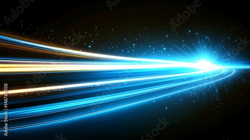 Abstract light streaks moving through space