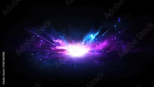 Explosive, vibrant burst of radiant energy