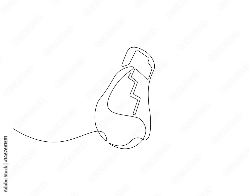 Boxing glove outline drawing illustration. Continuous line draw of sport equipment vector Boxing glove outline drawing illustration. Continuous line draw of sport equipment vector