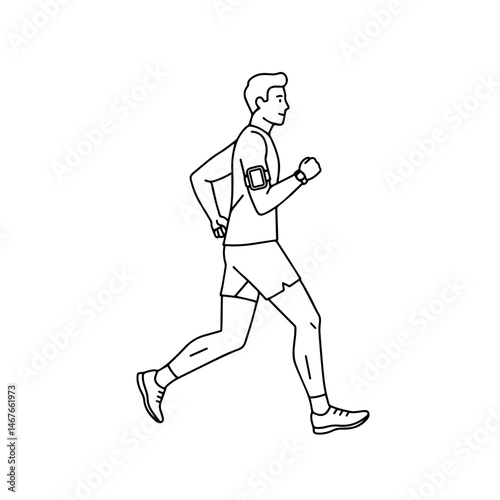 Man running with determination in sports attire  