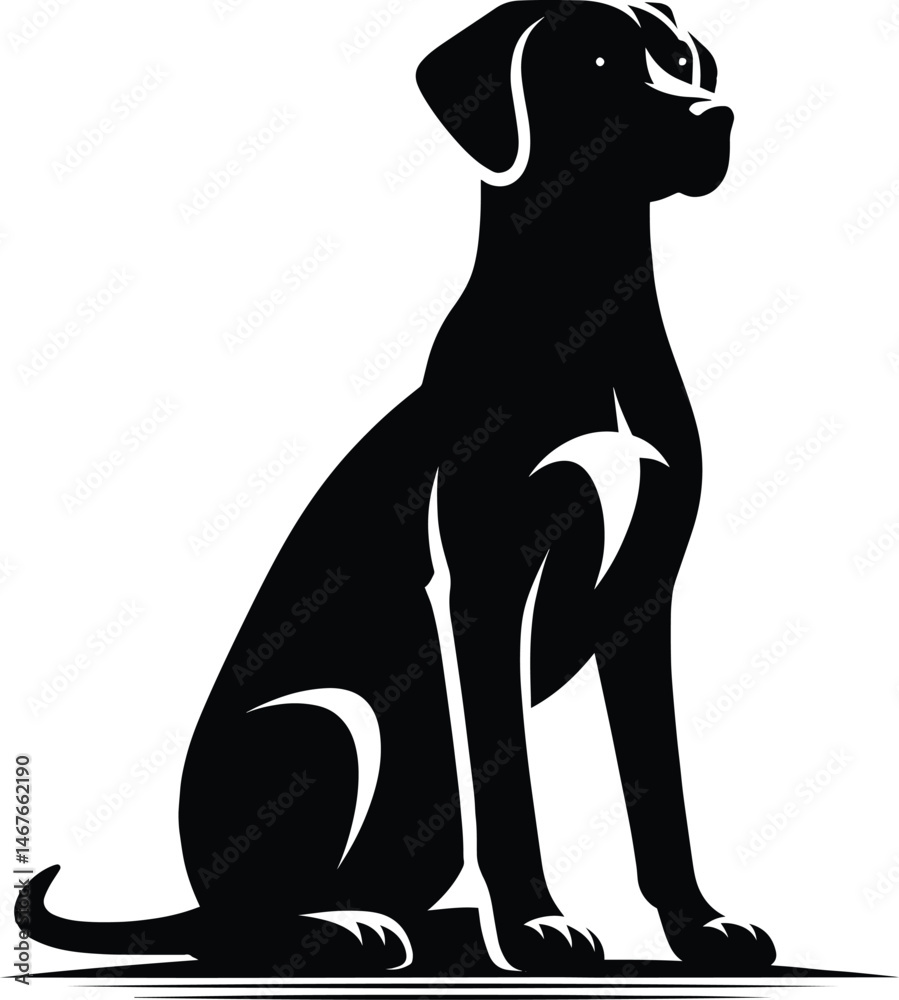 Obraz premium Dog vector silhouette illustration isolated on a white background